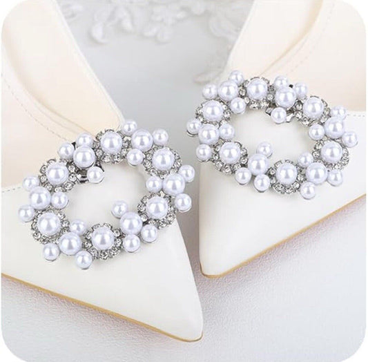 1Pair Rhinestone Shoe Clips Classic Detachable Bow Heels Accessories Shoe Decor